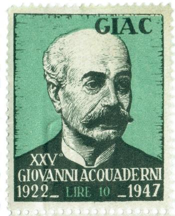 Francobollo di Giovanni Acquaderni per il centenario della Società della gioventù cattolica, celebrato a Bologna il 21 settembre